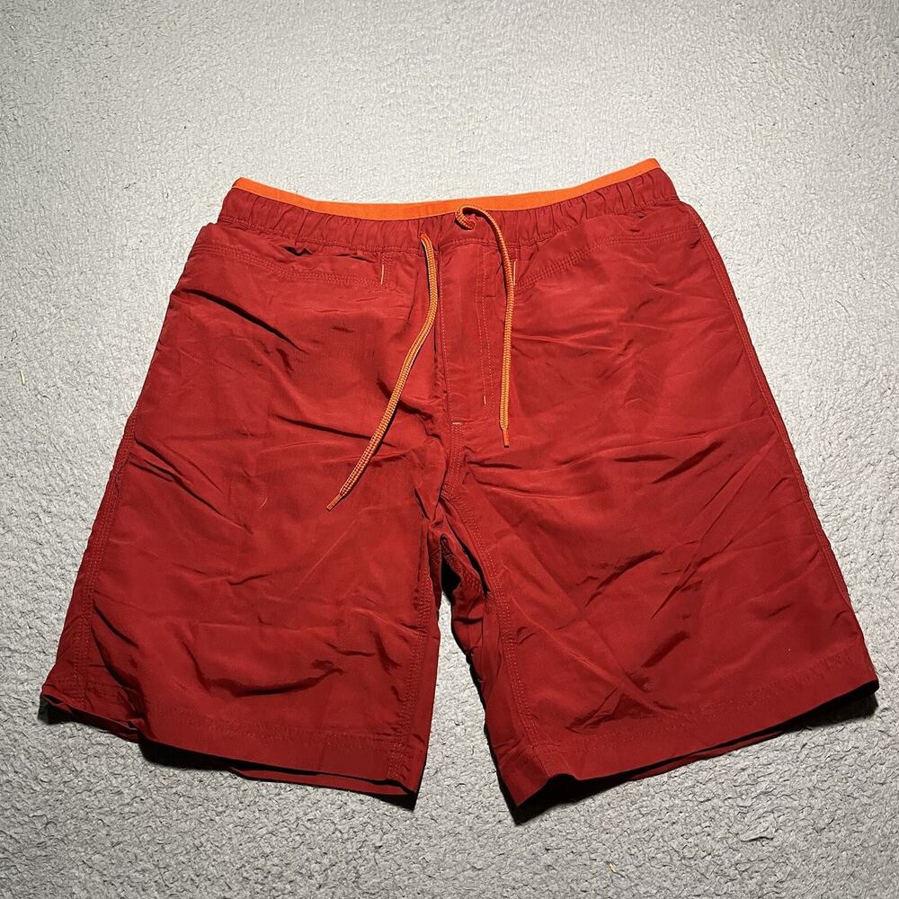 Duluth Trading Shorts Mens Medium Red Grab 7” Swim Trunks 62626 Stretch Mesh